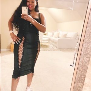 New Lace up XL dress. Shop .glamvalleysociety.com